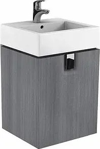Dulap baza pentru lavoar suspendat Kolo Twins 50 cm, gri argintiu, 1 sertar
