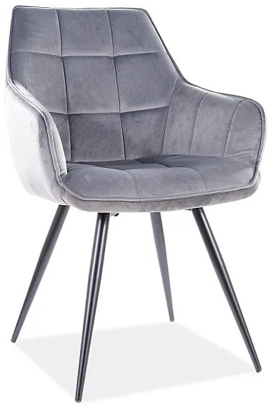 Scaun Lilia Velvet Gri – l59 x A45 x H90 cm