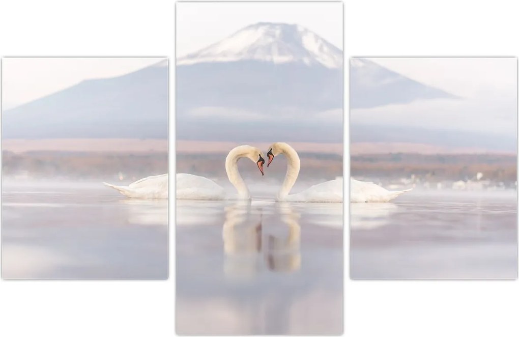 Tablou - Lebede îndrăgostite (90x60 cm)
