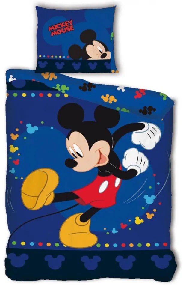 Disney Mickey Steps set de așternuturi 140×200cm, 63×63 cm microfibră