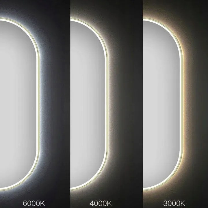 Oglinda LED OVL 50x100cm aurie