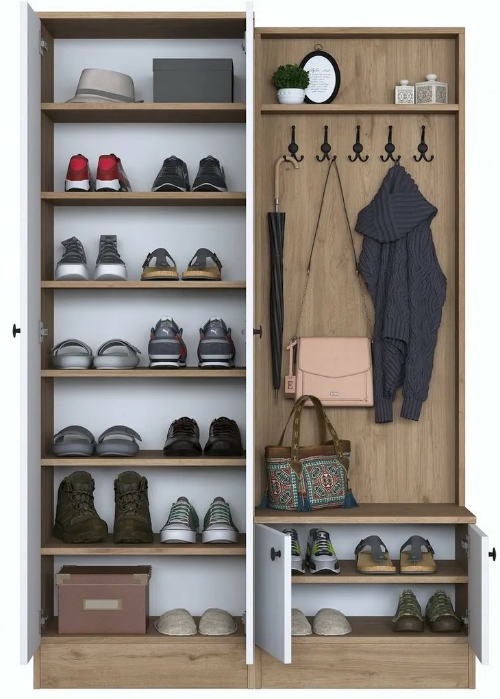 Set de hol Pone White and Walnut II