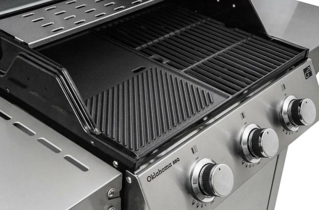 Grătar cu gaz G21 Oklahoma BBQ Premium Line 3arzătoare + reductor gratuit