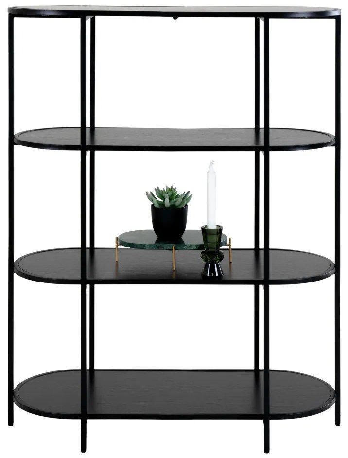 Vita Raft oval, 4 rafturi, negru, cadru negru 85x36x111 cm