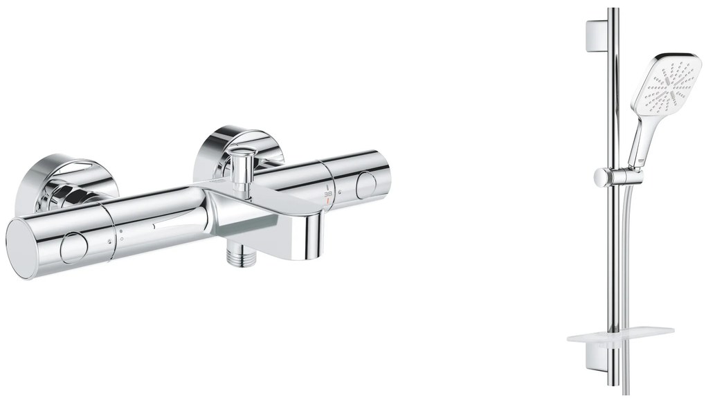 Set baterie cadă-duș Grohe Grohtherm 800 Cosmopolitan 34766000, set de duș Grohe Vitalio SmartActive 26596000