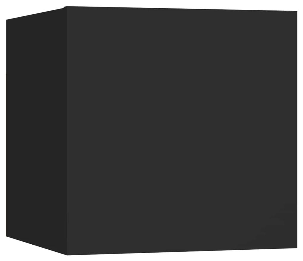 Set dulap TV, 7 piese, negru, PAL Negru, 80 x 30 x 30 cm, 7