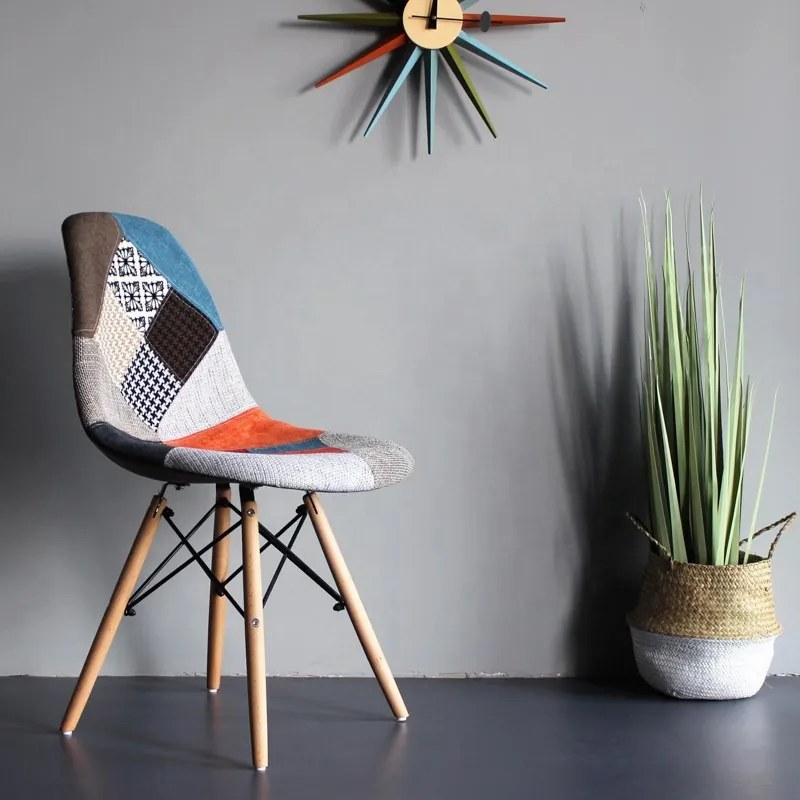 ShopJK SCAUN PATCHWORK MULTICOLOR, STILUL SCANDINAV