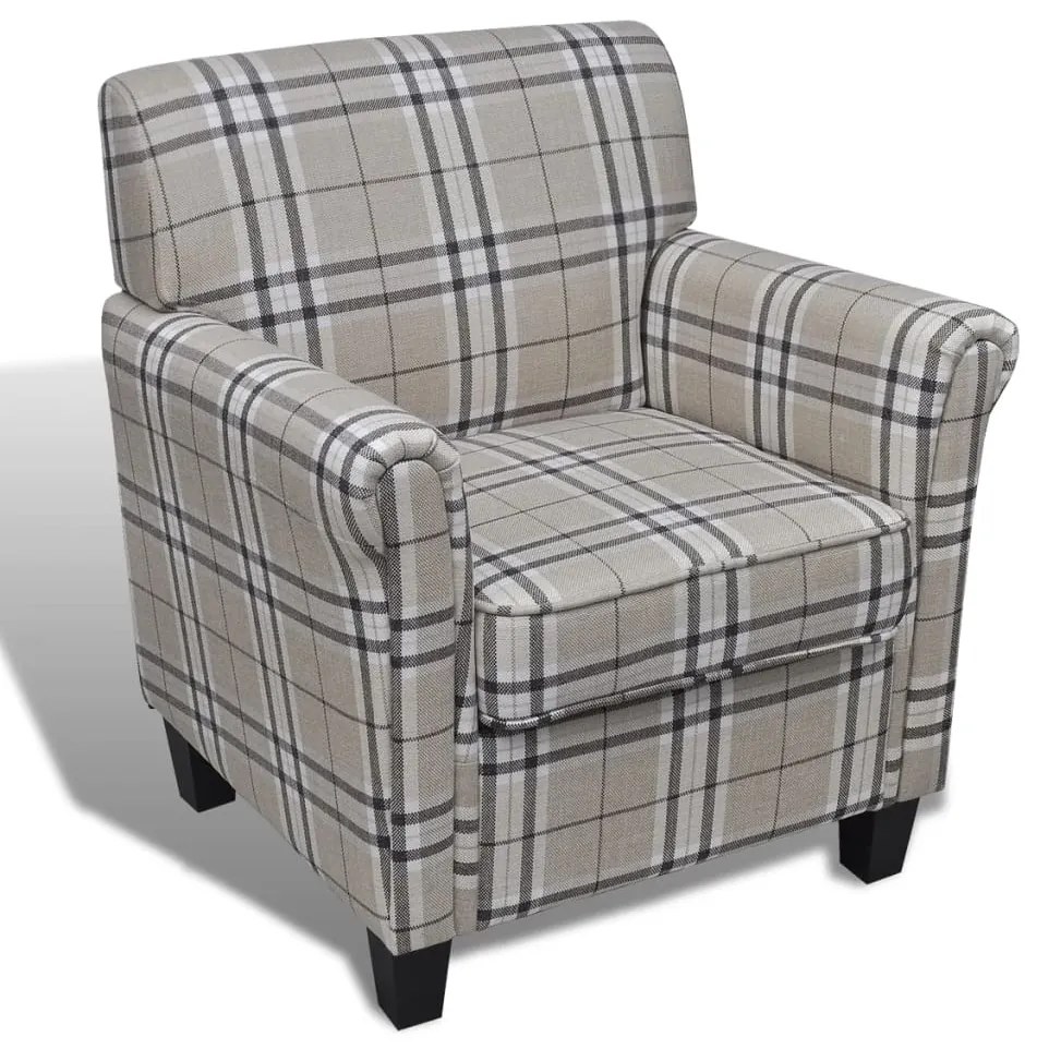240978 vidaXL Fotoliu cu pernă, crem, material textil