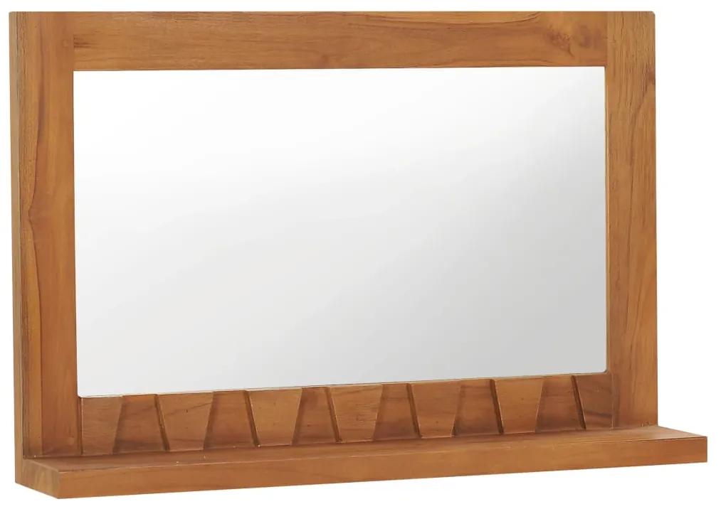 Oglinda de perete cu raft, 60x12x40 cm, lemn masiv de tec 1, 60 x 12 x 40 cm