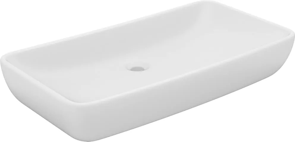 vidaXL Chiuvetă dreptunghiulară de lux, alb mat, 71 x 38 cm, ceramică