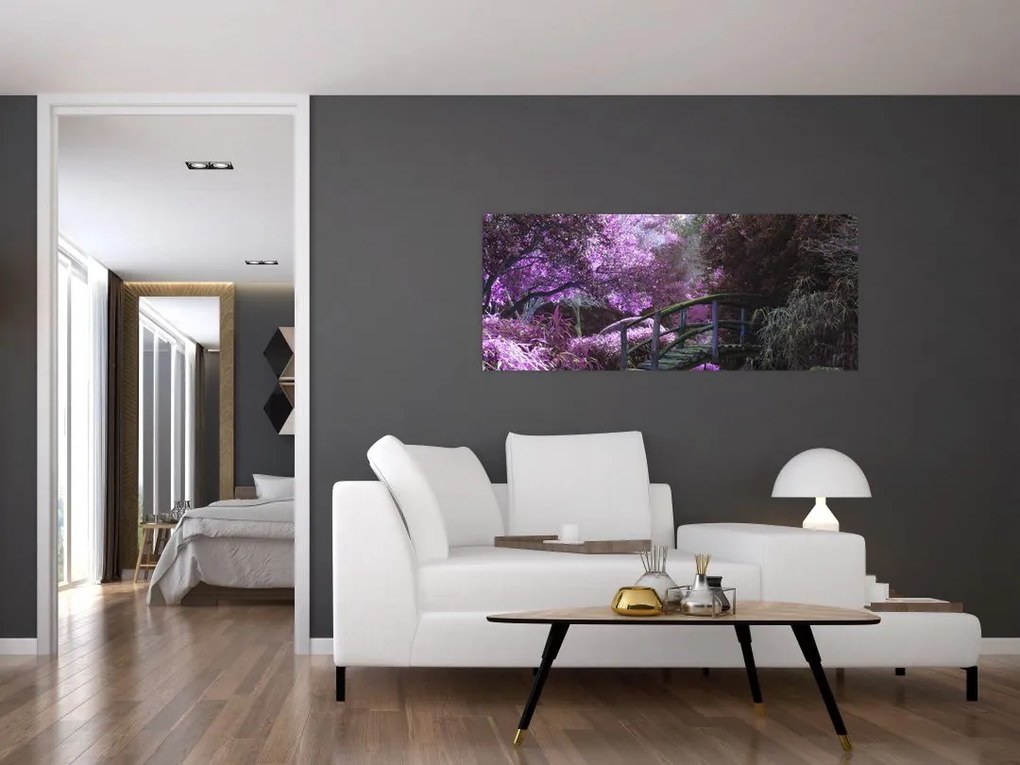 Tablou - copaci violeți (120x50 cm)