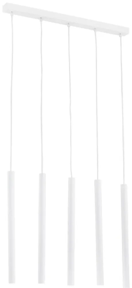 Lustra cu 5 pendule design minimalist Etna plus alb