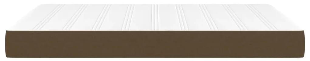 Saltea de pat cu arcuri, maro inchis, 140x200x20 cm, textil Maro inchis, 140 x 200 cm