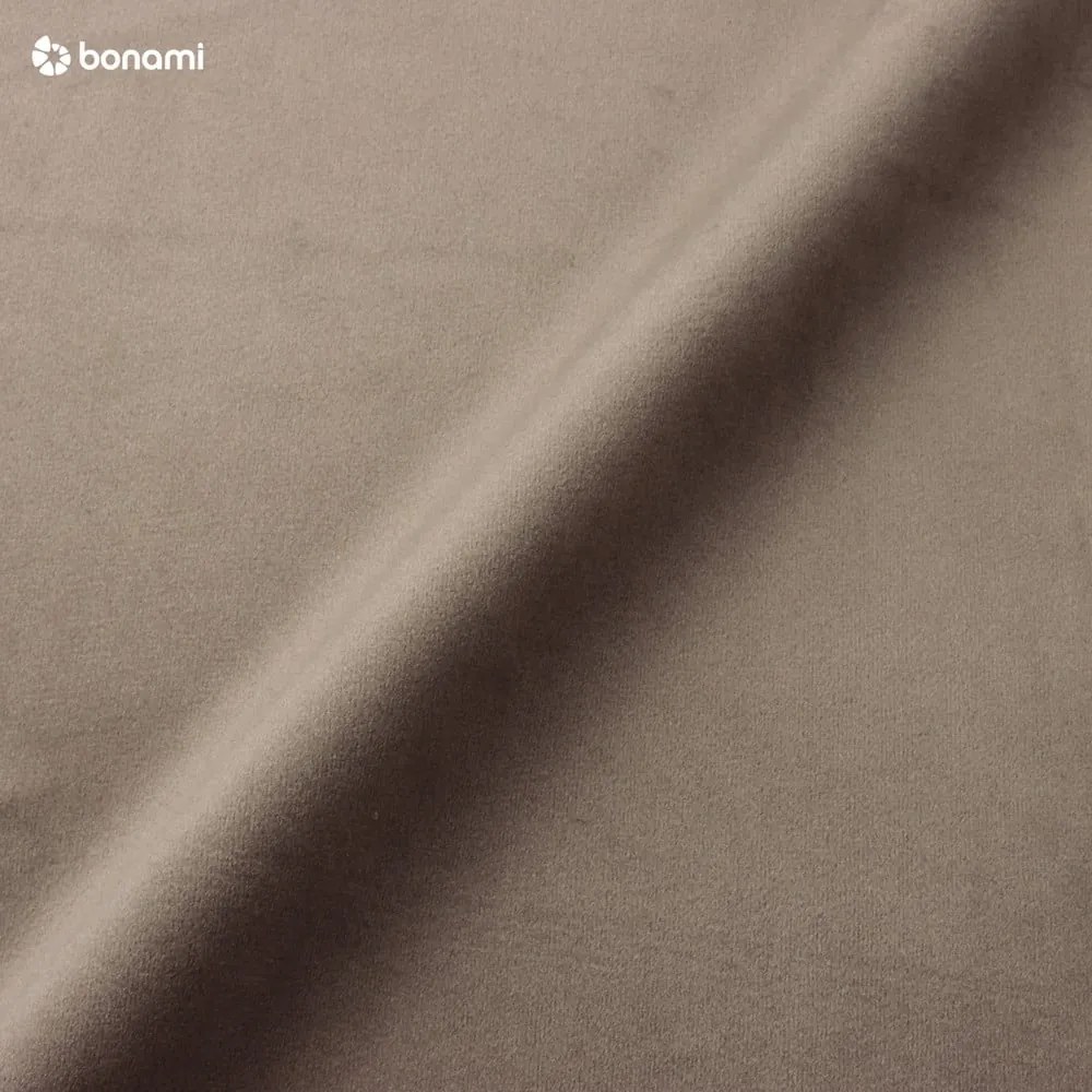 Pat matrimonial taupe tapițat cu somieră 140x200 cm Akela – Makamii