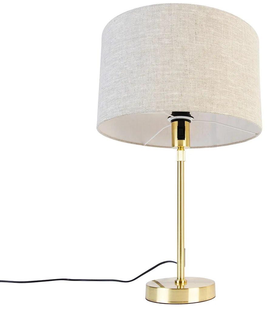Lampă de masă aurie reglabilă cu abajur gri deschis 35 cm - Parte