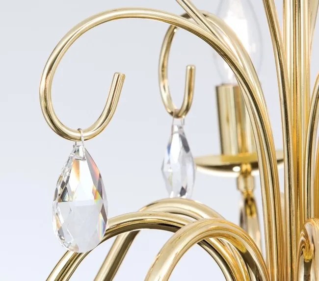 Candelabru 8 brate stil clasic cu cristale K9 Alessia auriu