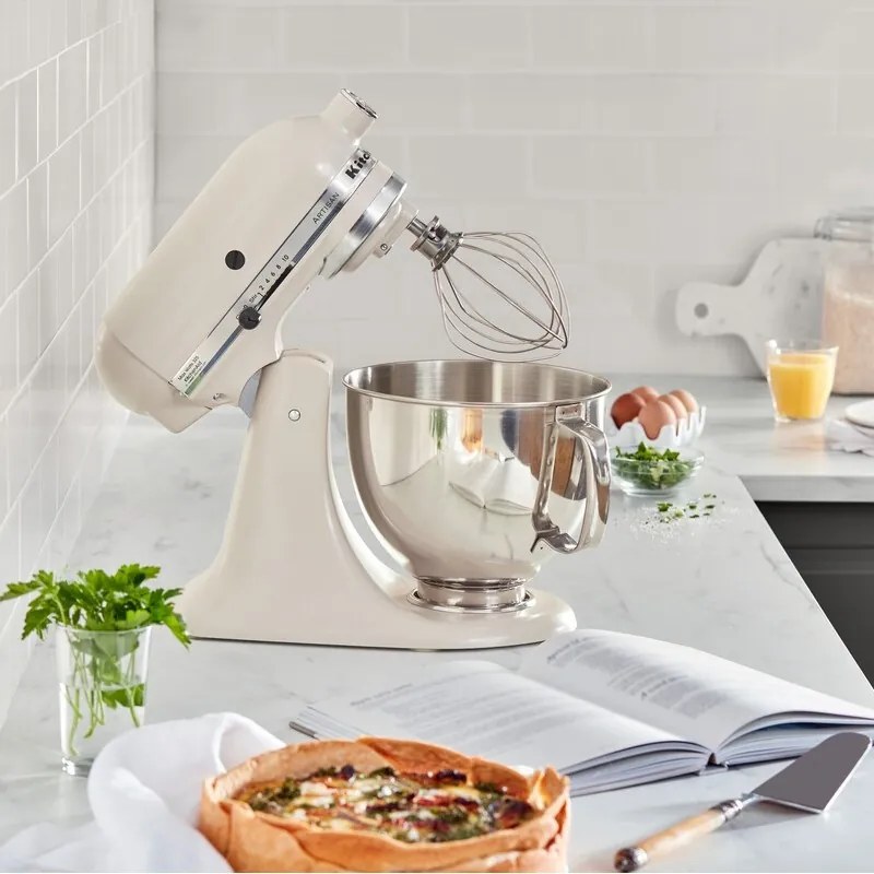 Mixer planetar KitchenAid Artisan Elegance 5KSM125EMH, 300W, 4.8 L, Actionare directă, 10 viteze, Beige