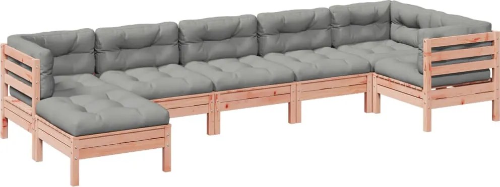 vidaXL Set canapele grădină cu perne, 7 piese, lemn masiv brad douglas