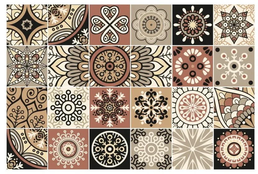 Set 24 autocolante de perete Ambiance Tiles Piura, 15 x 15 cm