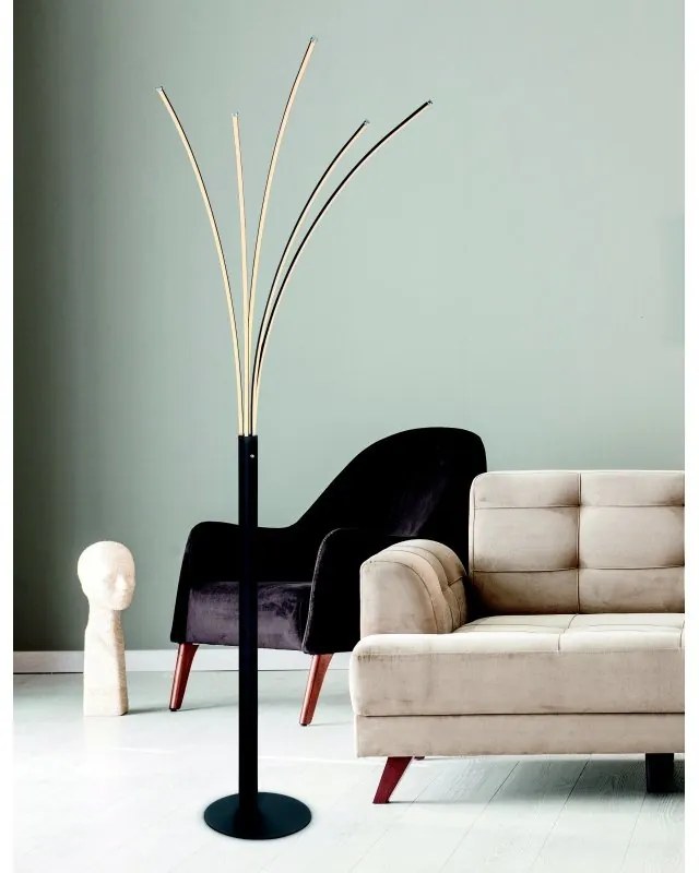 Lampadar LED design modern Bizzy negru, alb