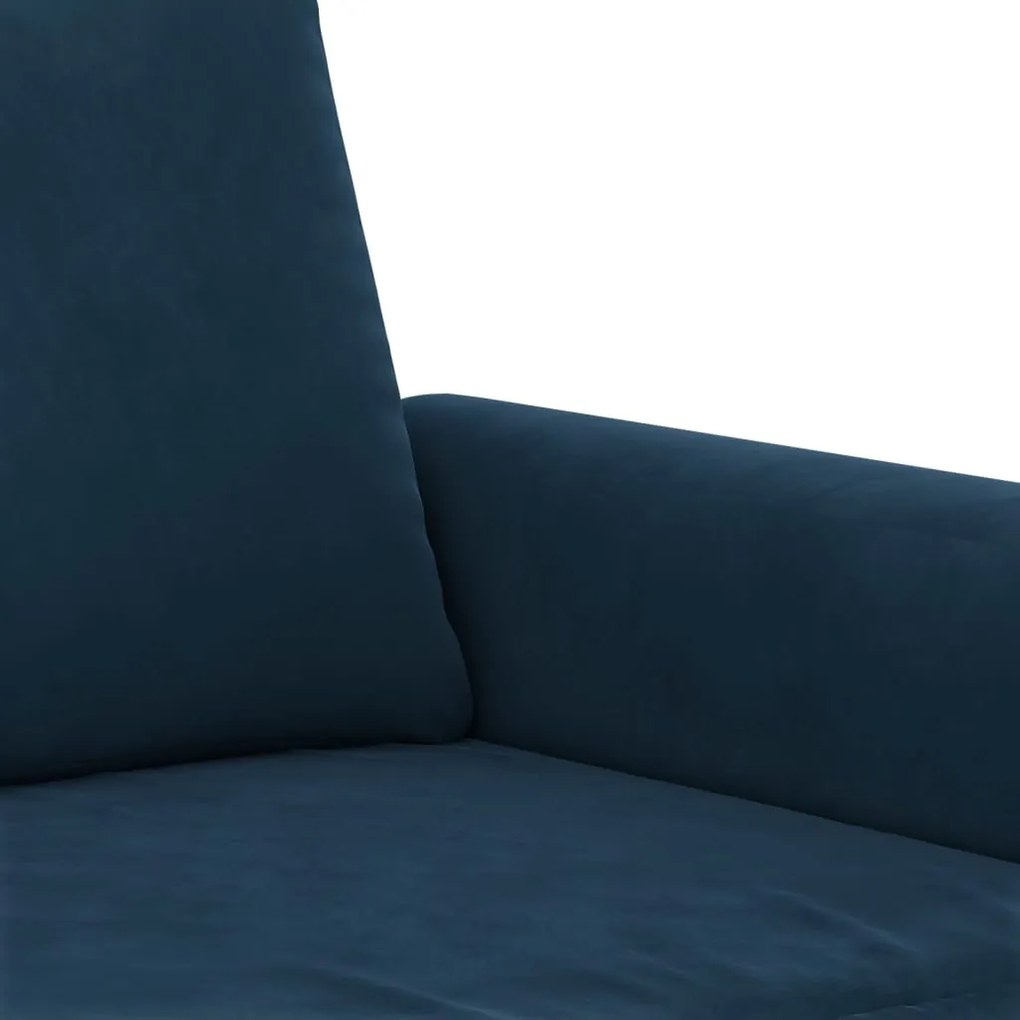 Canapea cu 2 locuri, albastru, 120 cm, catifea Albastru, 152 x 77 x 80 cm