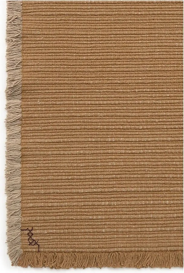 Covor galben ocru țesut manual din bumbac 140x200 cm Handloom – Lorena Canals