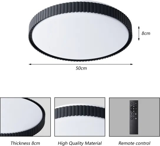 Brilagi - Plafonieră LED dimerizabilă CORVO LED/72W/230V 3000-6000K neagră Ø50 cm + telecomandă