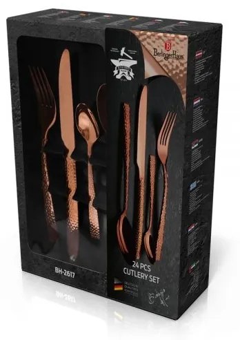 Set tacamuri 24 piese, 6 persoane, Berlinger Haus Rose Gold lucios BH 2617