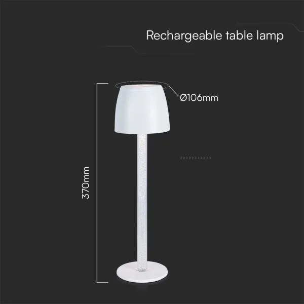 Lampă de birou LED încărcabilă, dimabilă, 3W, 5V, 3000K, neagră