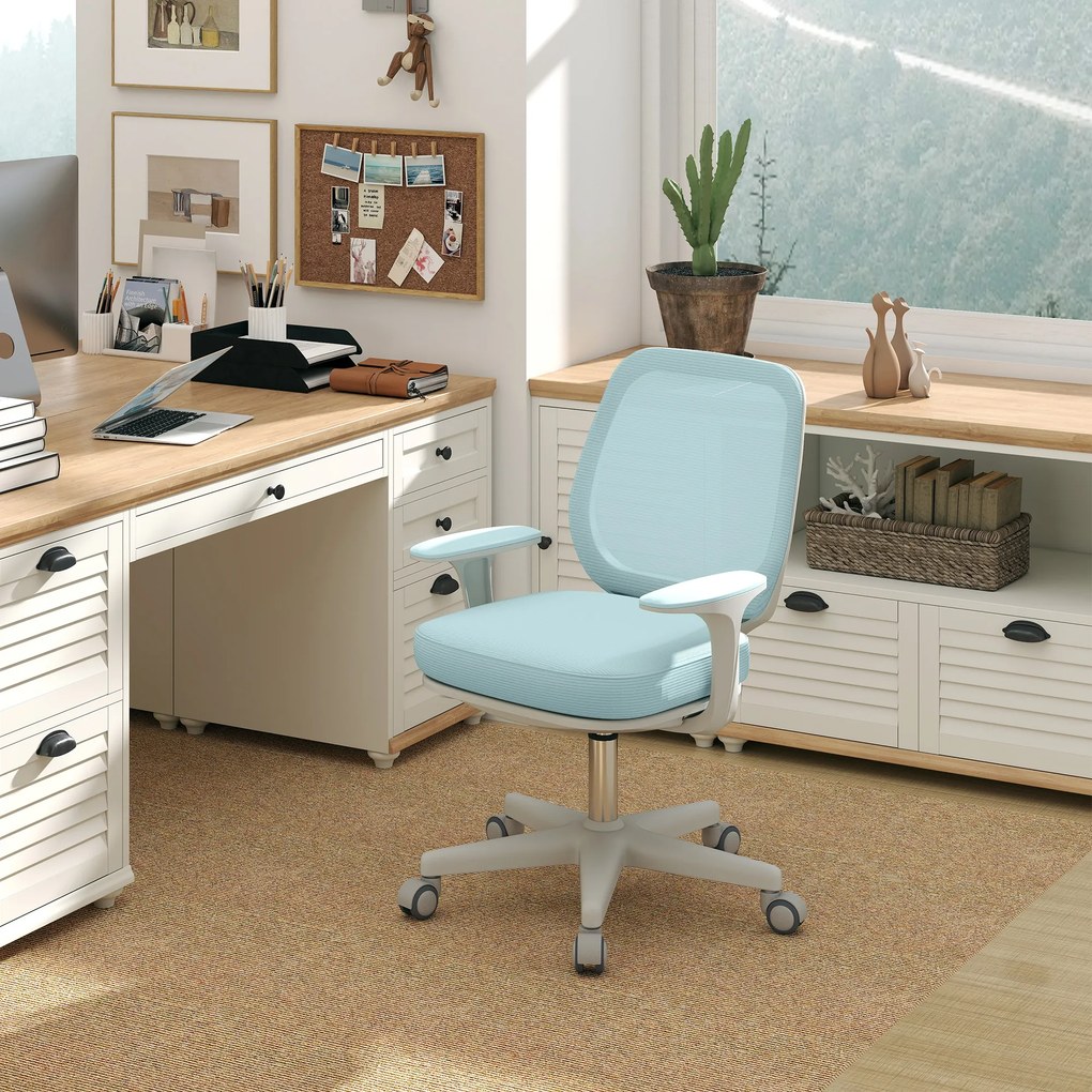 Vinsetto Scaun de Birou Ergonomic, Reglabil pe Înălțime și Respirabil, Verde | Aosom Romania