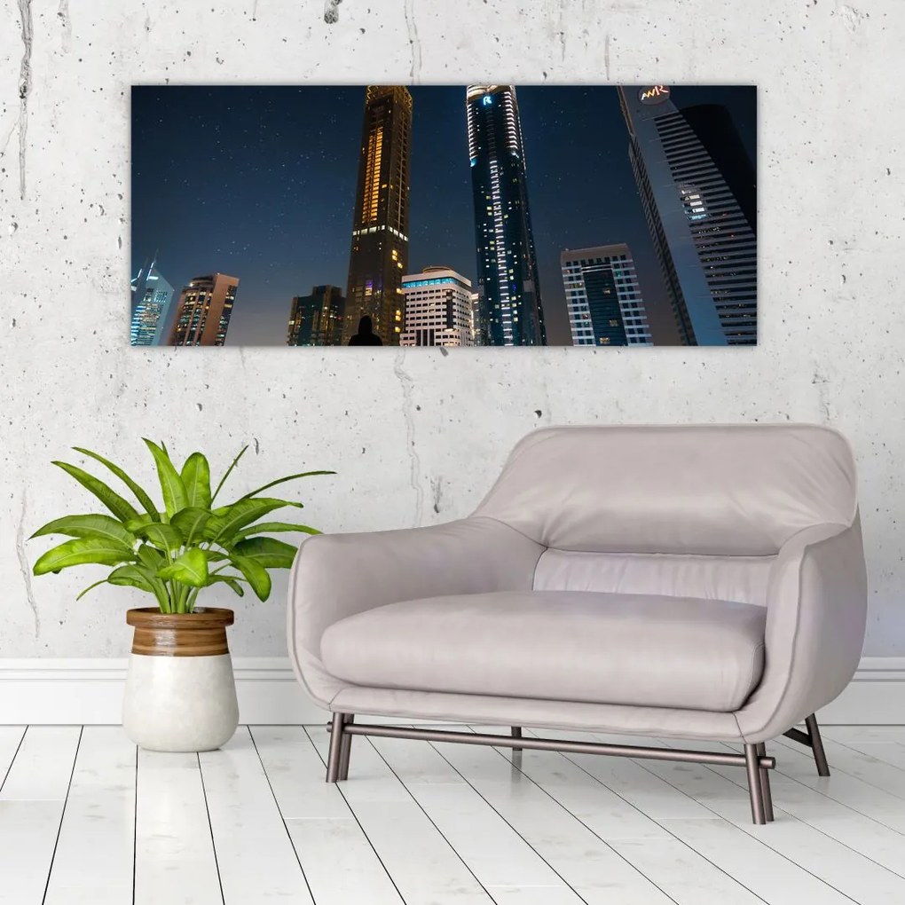 Tablou cu orașul nocturn (120x50 cm)