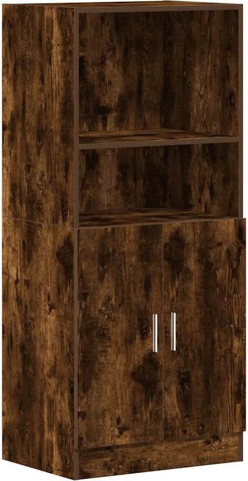 vidaXL Dulap de bucătărie, stejar fumuriu, 57x41,5x131,5 cm, lemn
