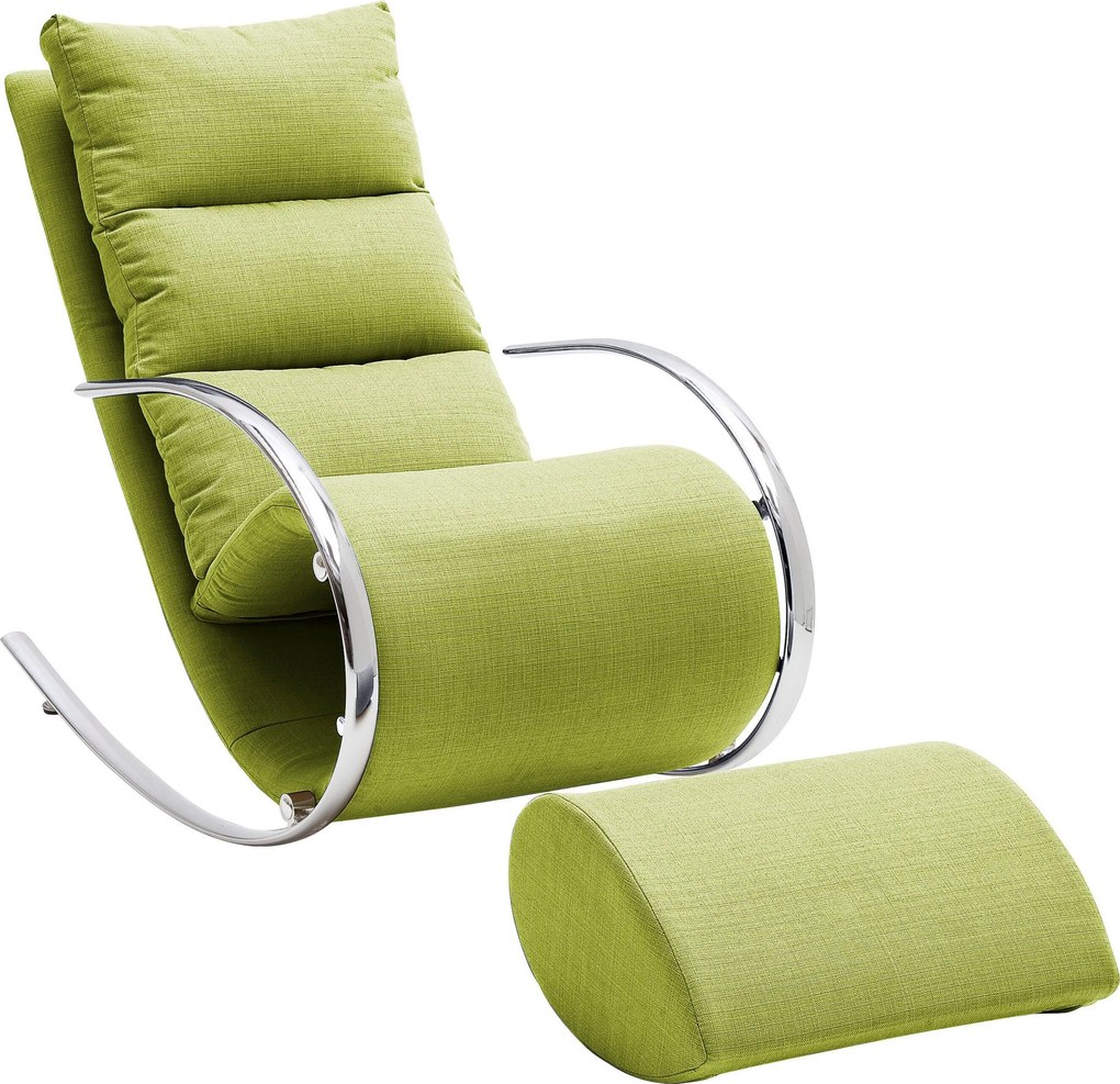 Fotoliu relaxare + hocker York verde 67/111/102 cm