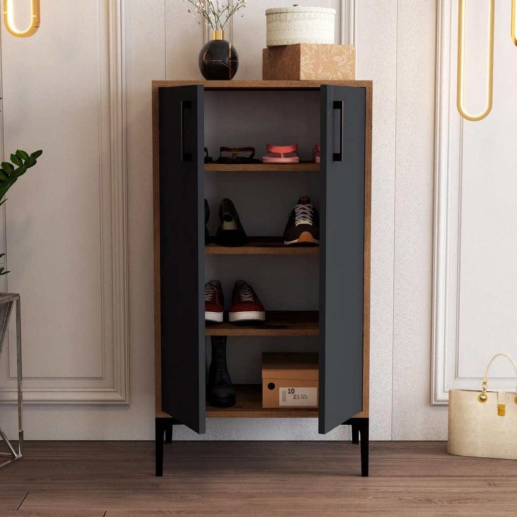 Comodă pentru pantofi Prag - Walnut, Anthracite