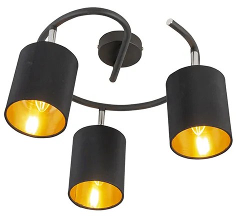 Plafoniera modernă inteligentă neagră cu 3 becuri WiFi B35 - Lofty