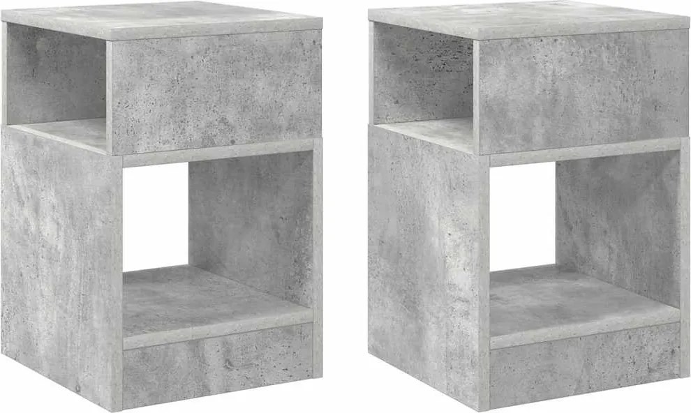vidaXL Masă laterală 2 pcs Gri din beton 30,5 x 30 x 45 cm