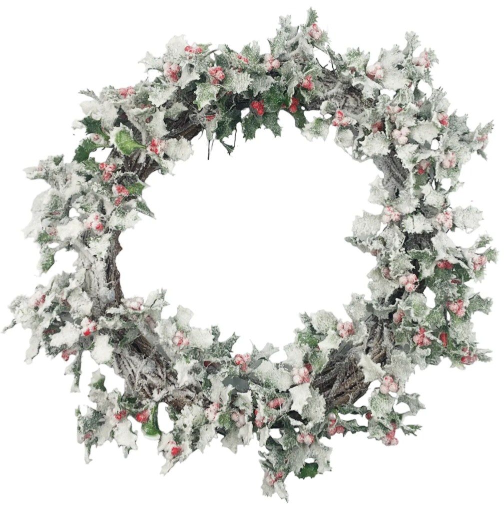 Coronita Craciun cu frunze ilex ninse LEXY, 22cm
