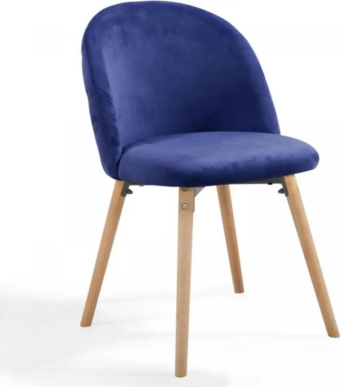 MIADOMODO Set de scaune de sufragerie din catifea, albastru,