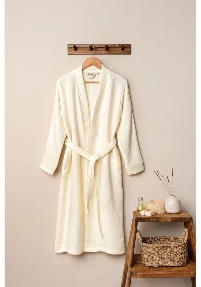 Halat crem S/M din muselină Kimono – Foutastic