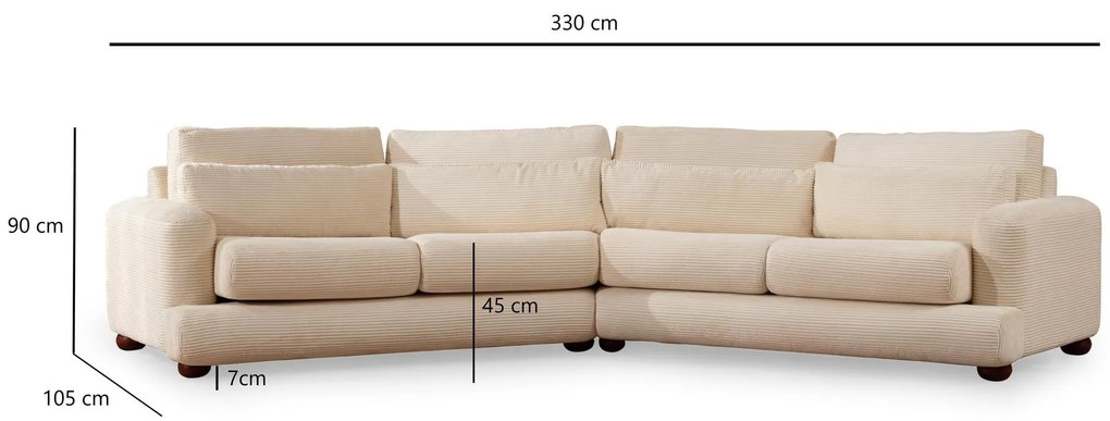Canapea patru locuri Riverolla (S) (Bej). 1106663