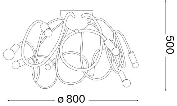 Lustră pe tijă Ideal Lux MULTIFLEX 8xE14/28W/230V