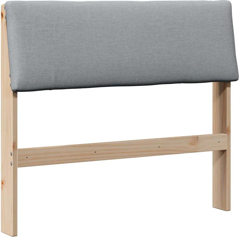 vidaXL Tăblie tapițată Gri deschis 90 cm Lemn de pin masiv