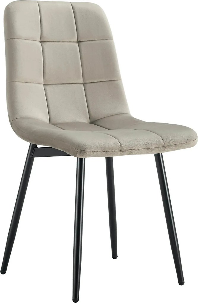 Scaun RAMITA TIP 3, grej/negru, stofa catifelata/metal, 45x57x86 cm