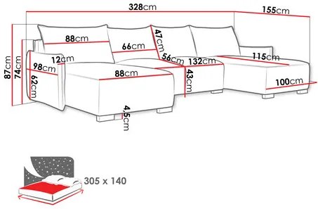 Colțar în formă de U Gryfit U (crem) (cu sp. depozitare). 1104898