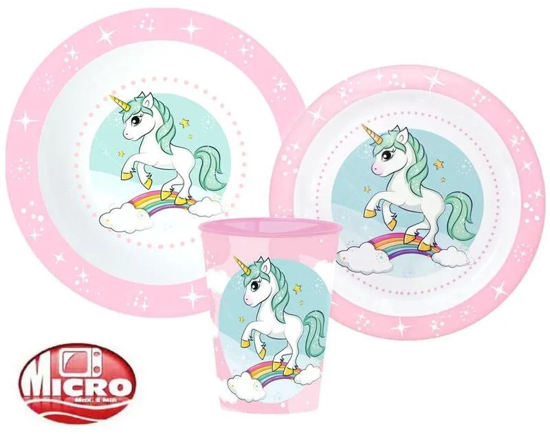 Unicorn Set de tacâmuri Range, set din microplastic, cu cană de 260 ml