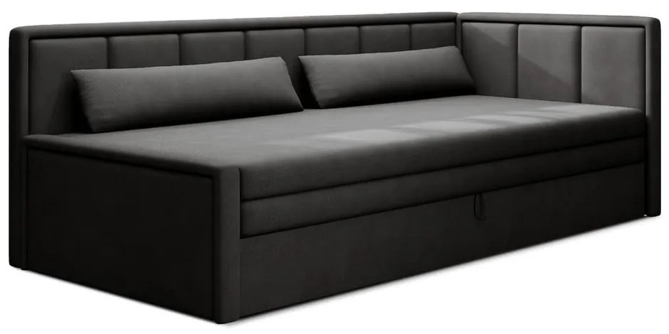 Canapea gri închis extensibilă/cu spațiu de depozitare cu tapițerie din chenille 214 cm Fulgeo – ELTAP