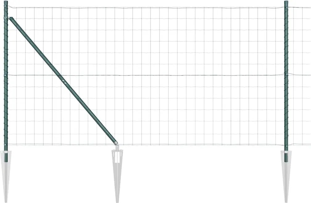 vidaXL Gard cu Stâlp Verde 1,2 x 10 m Oțel și PVC
