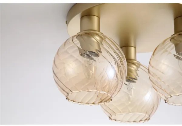 Searchlight 44521CP - Plafonieră RADIANCE, 3 x E27, 60 W, 230 V, Ø 37,5 cm, auriu