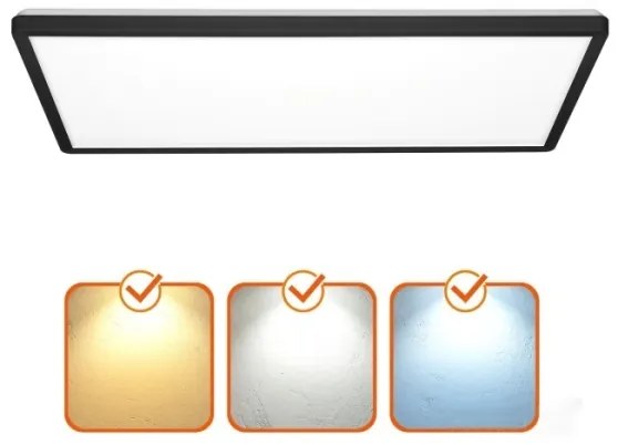 Panou LED aplicat NIVERA LED/32W/230V IP54 29,5x59,5 cm negru