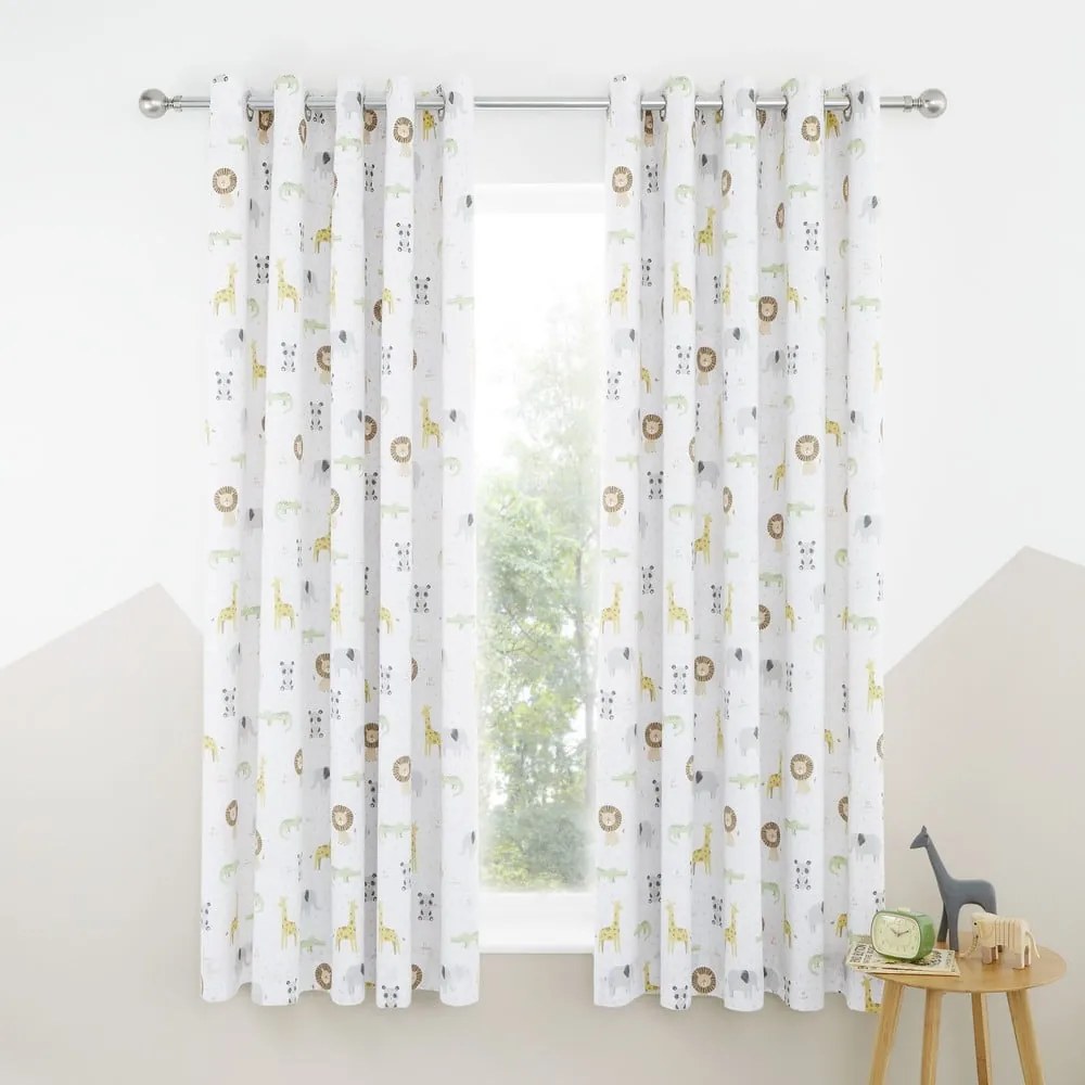 Draperii pentru copii albe 2 buc. 168x183 cm Roarsome Animals – Catherine Lansfield